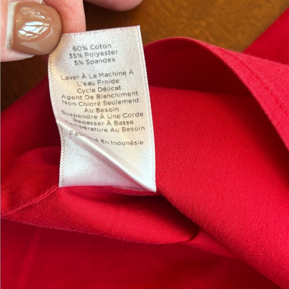 Women's Red Bell Sleeve Top with Bow Detail - Picture 6 of 6